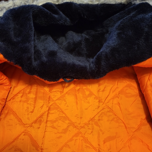 Warm Wear By Nesco Men's Hooded Heavy Jacket, Overcoat, Size XL, Blue and Orange - Picture 8 of 10
